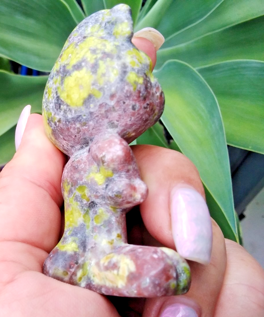 Peach Blossom Tourmaline ~ Garfield Carving ~ Love ~ Harmony ~ Emotional Healing