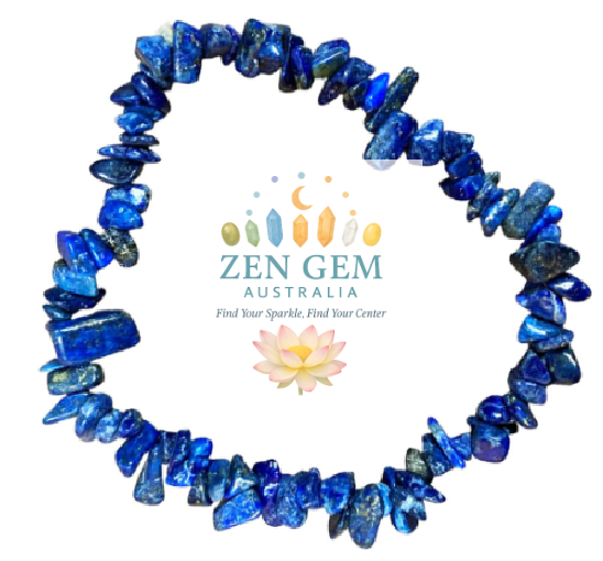 Lapis Lazuli Crystal Chip Bracelet – Elastic ~ Wisdom • Truth • Inner Awareness