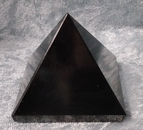 Black Agate Pyramid Crystal – Natural Polished Gemstone ~ Energy Stone 55mm x 50