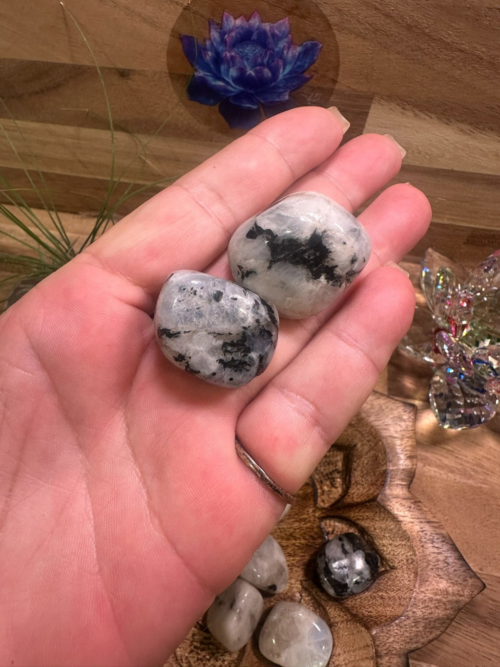 Ranbow Moonstone Tumble ~ 100 gm ~ Natural Tumbled and Polished ~ Australia