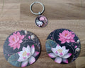 Boho & Lotus designs Neoprene Coasters Matching Keyring ~ Absorbent Cup Holder
