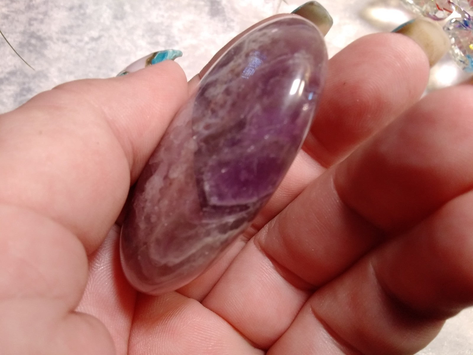 Palm stone Amethyst ~