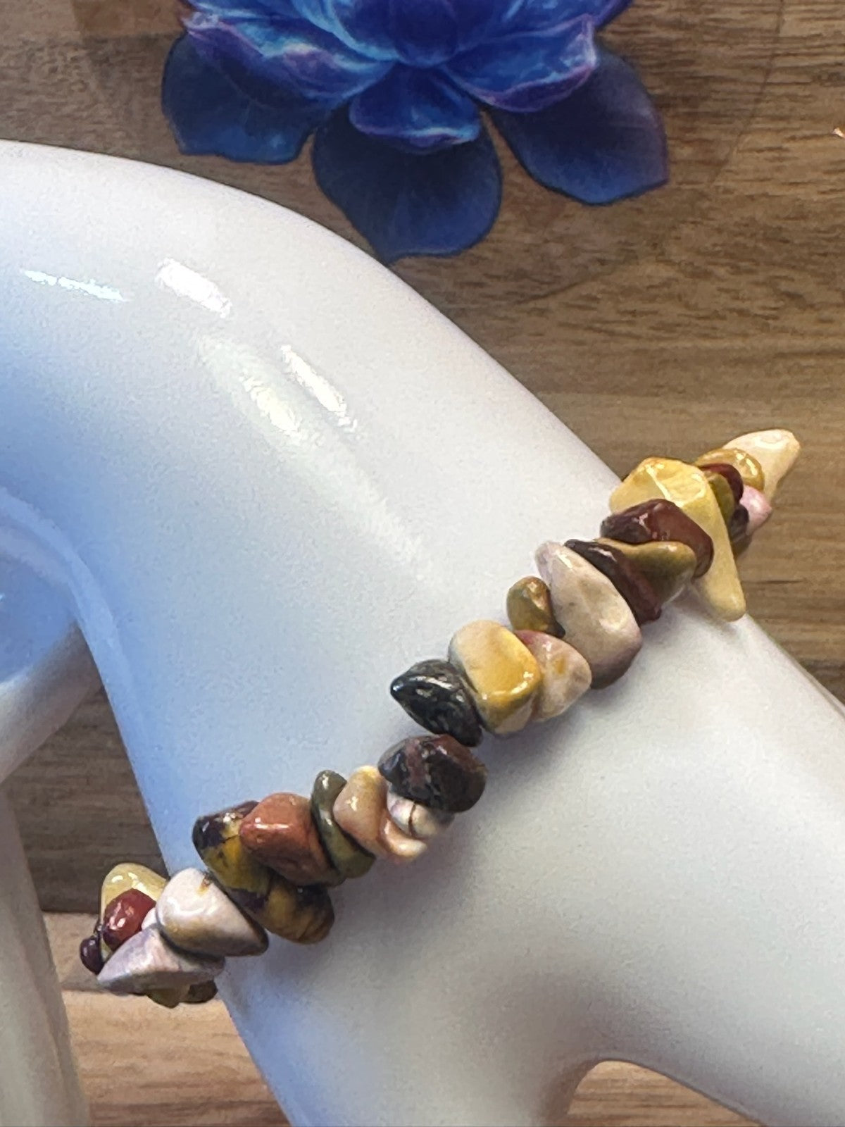Mookaite Crystal Chip Bracelet – Elastic ~ Grounding • Balance • Earth Energy