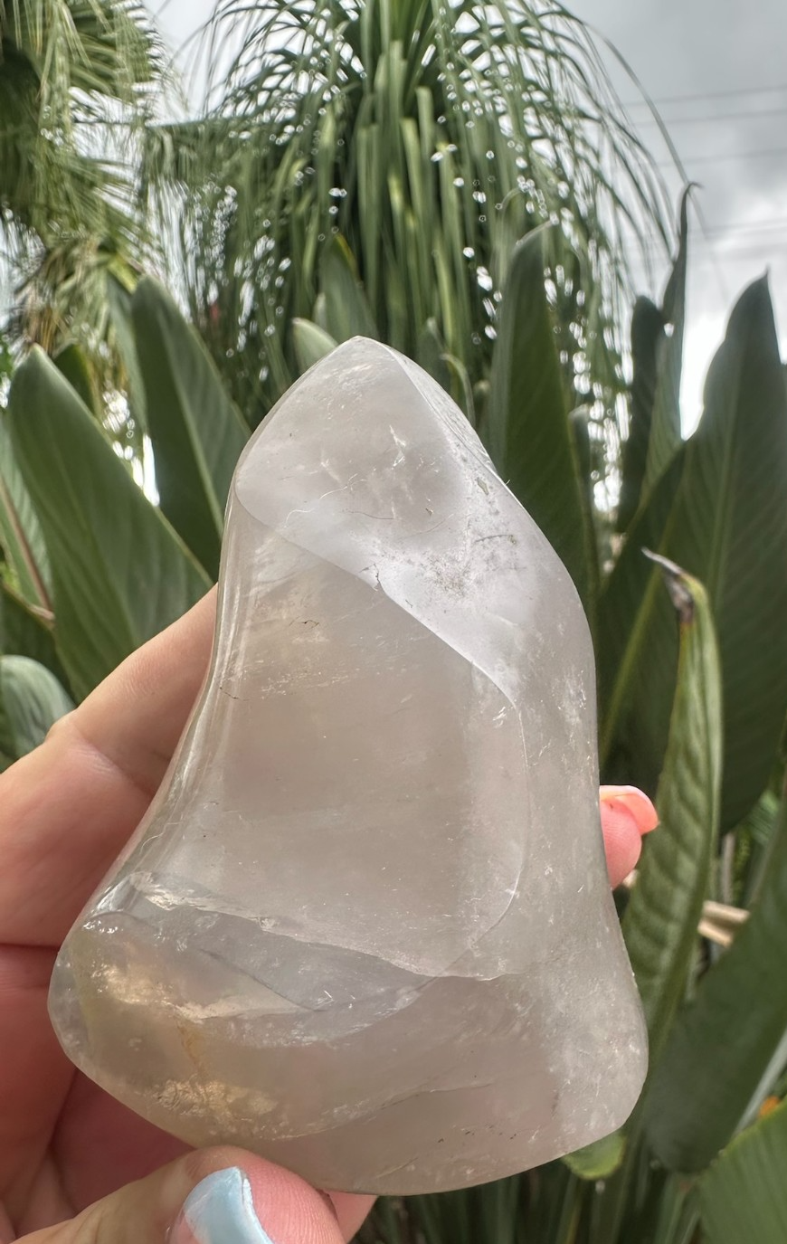 Blue Rose Quartz Flame ~ Crystal Natural Polished Healing Stone Display ~ E