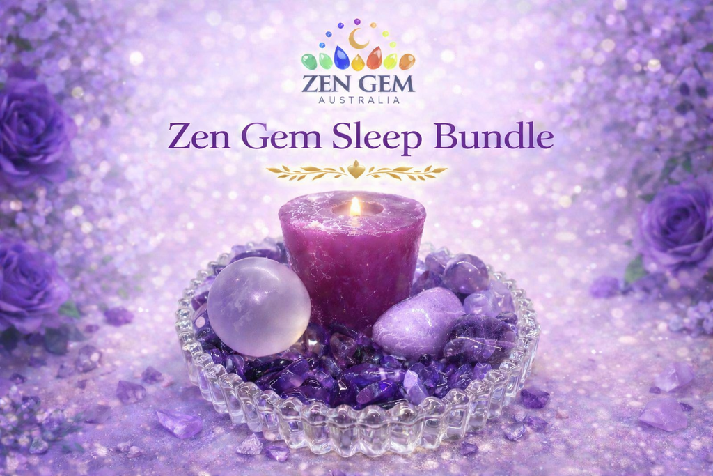 Zen Gem Sleep Bundle – Amethyst Crystal Gift Set Calm • Relax • Rest • Peaceful