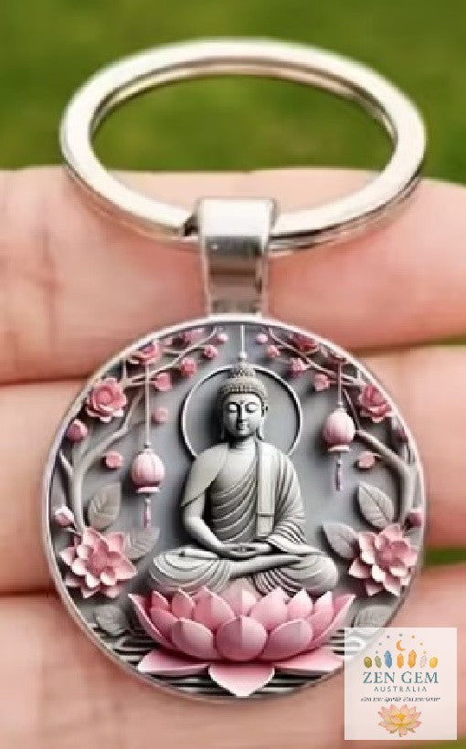 Tara Buddah Lotus ~ Gorgeous ~ Key ring ~ Keychain ~ Spiritual Keyrings – Silver