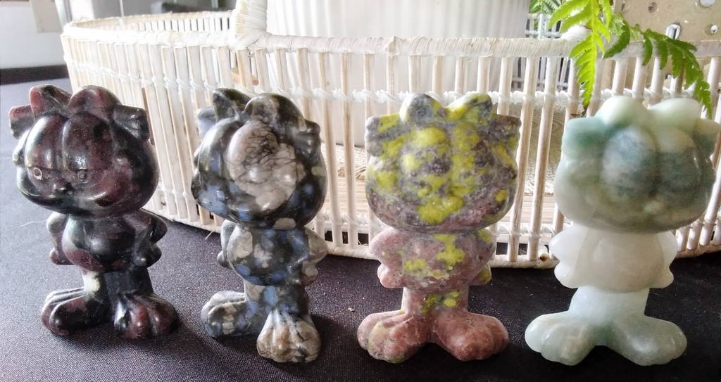 Natural Rhyolite Garfield Carving – Crystal Figurine Balance • Growth •
