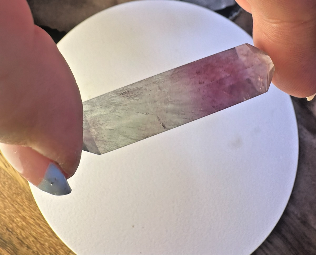 Rainbow Fluorite Double Terminated Point – 60mm Clarity • Focus • Balance • (B)