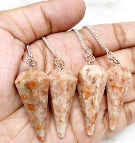 Sunstone Pendulum ~ Crystal Dowsing Tool ~ Divination ~ Confidence • Joy