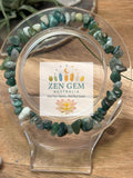 Moss Agate Crystal Chip Bracelet – Elastic ~ Growth • Balance • Nature Energy