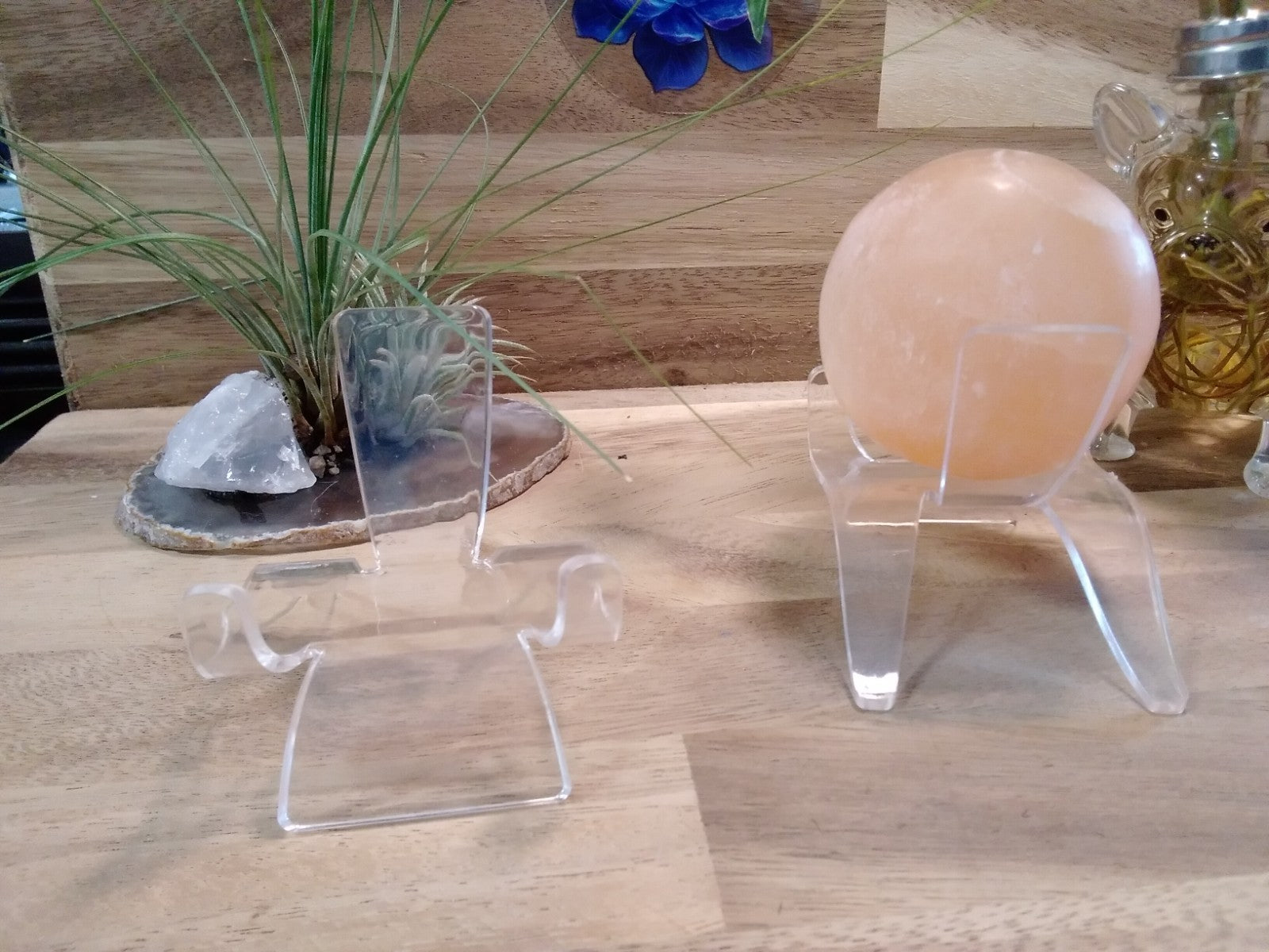 2 x Large Acrylic Crystal Stand ~ Clear Display Stand 6cm x 7.5cm x 6 cm