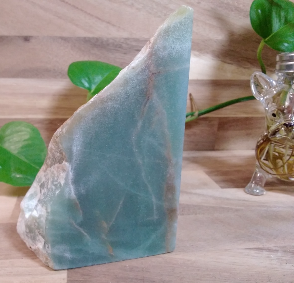 Natural Green Aventurine Freeform ~ Cut Base Display Stone ~1.35kg 130mm x 120mm