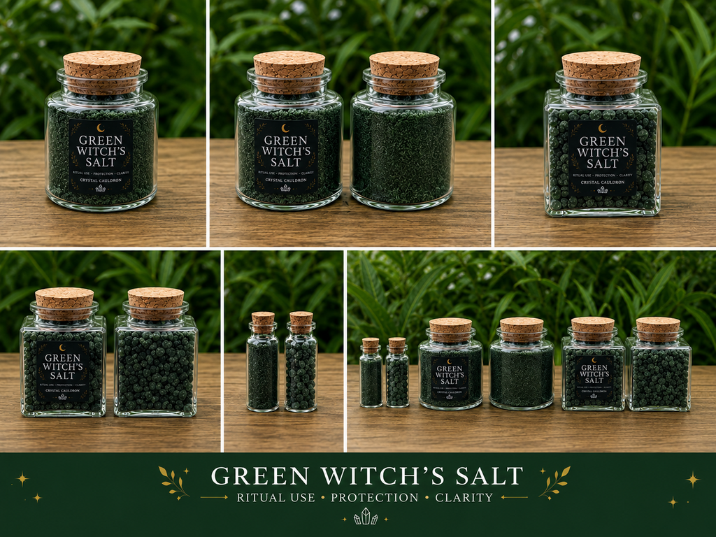 Mini Fine Ground Green Ritual Salt Wicca Pagan Prosperity Abundance Money Magic