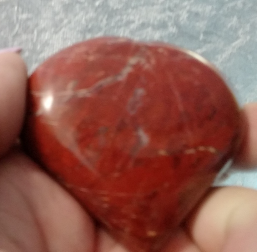 Natural Red Jasper Heart Crystal – Polished (4.5 cm) Strength • Grounding