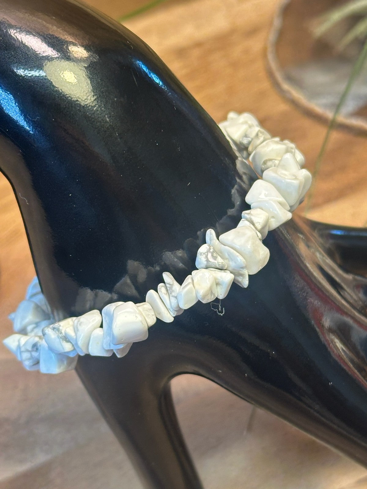 White Howlite Bracelet – Elastic ~ Calm • Patience • Emotional Balance