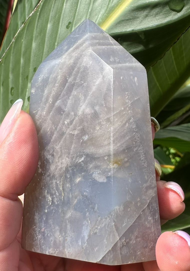 Blue Rose Quartz Tower Generator Crystal Point Healing Stone Natural Polished ~B