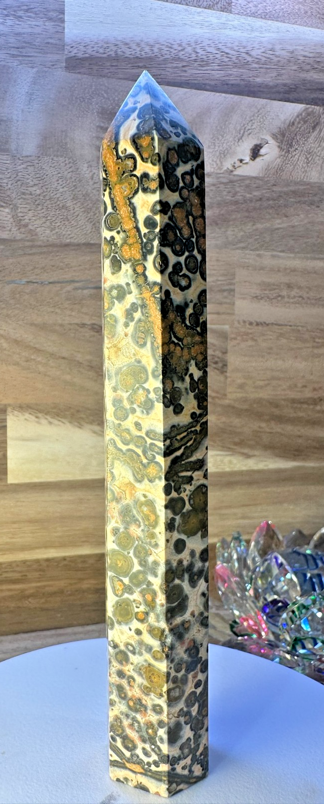 Leopard Skin Jasper Tower – 175mm Statement Crystal Point ~ Healing ~ Africa