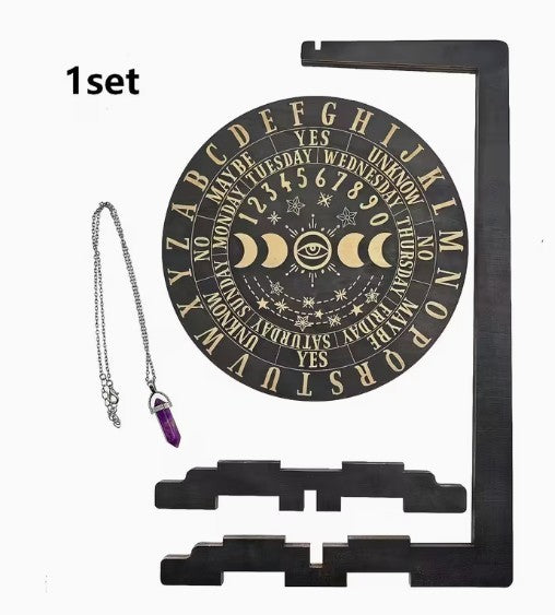 Pendulum Divination Board with Stand & Amethyst Pendulum Spiritual Guidance •