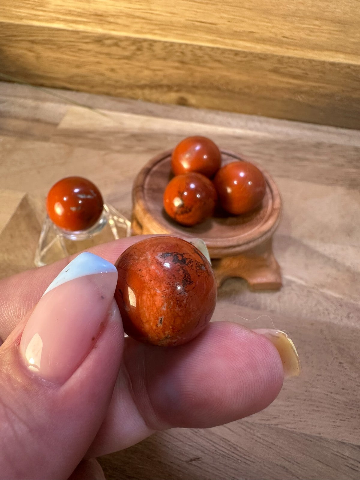 Red Jasper Sphere 2cm – Mini Crystal Ball Strength • Grounding • Stability
