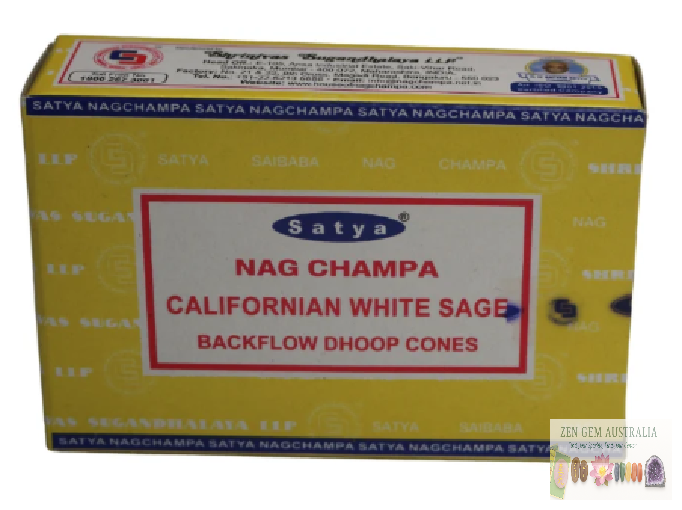 CALIFORNIAN WHITE SAGE ~ REGULAR DHOOP INCENSE CONES ~packet of 10