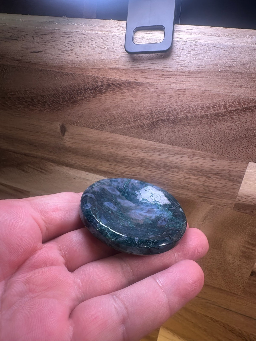 Moss Agate Bowl – 2 Inch Crystal Dish ~ Abundance • Growth • Grounding • (B)
