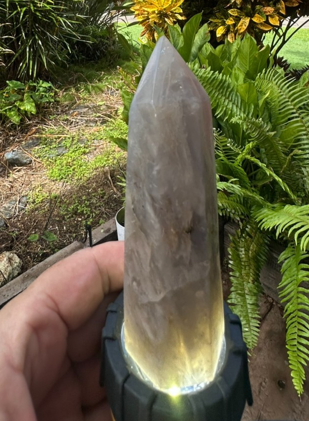 Blue Rose Quartz Tower Generator Crystal Point Healing Stone Natural Polished ~A