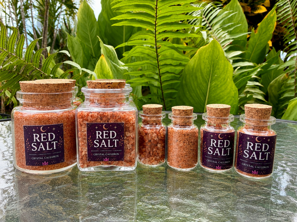 Mini Ground Red Ritual Salt Bottle  Wicca Pagan Spell Jar Altar Magic Witchcraft