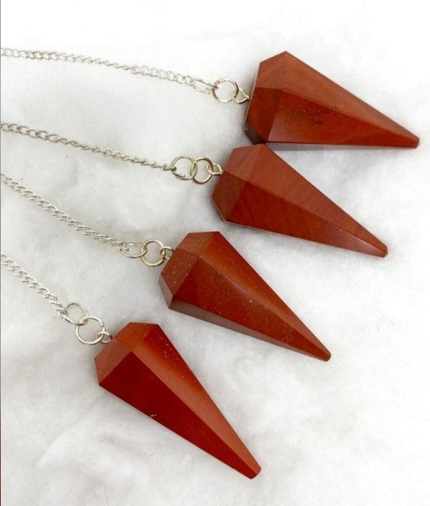 Red Jasper Pendulum ~ Crystal Dowsing Tool ~ Divination ~ Strength • Grounding