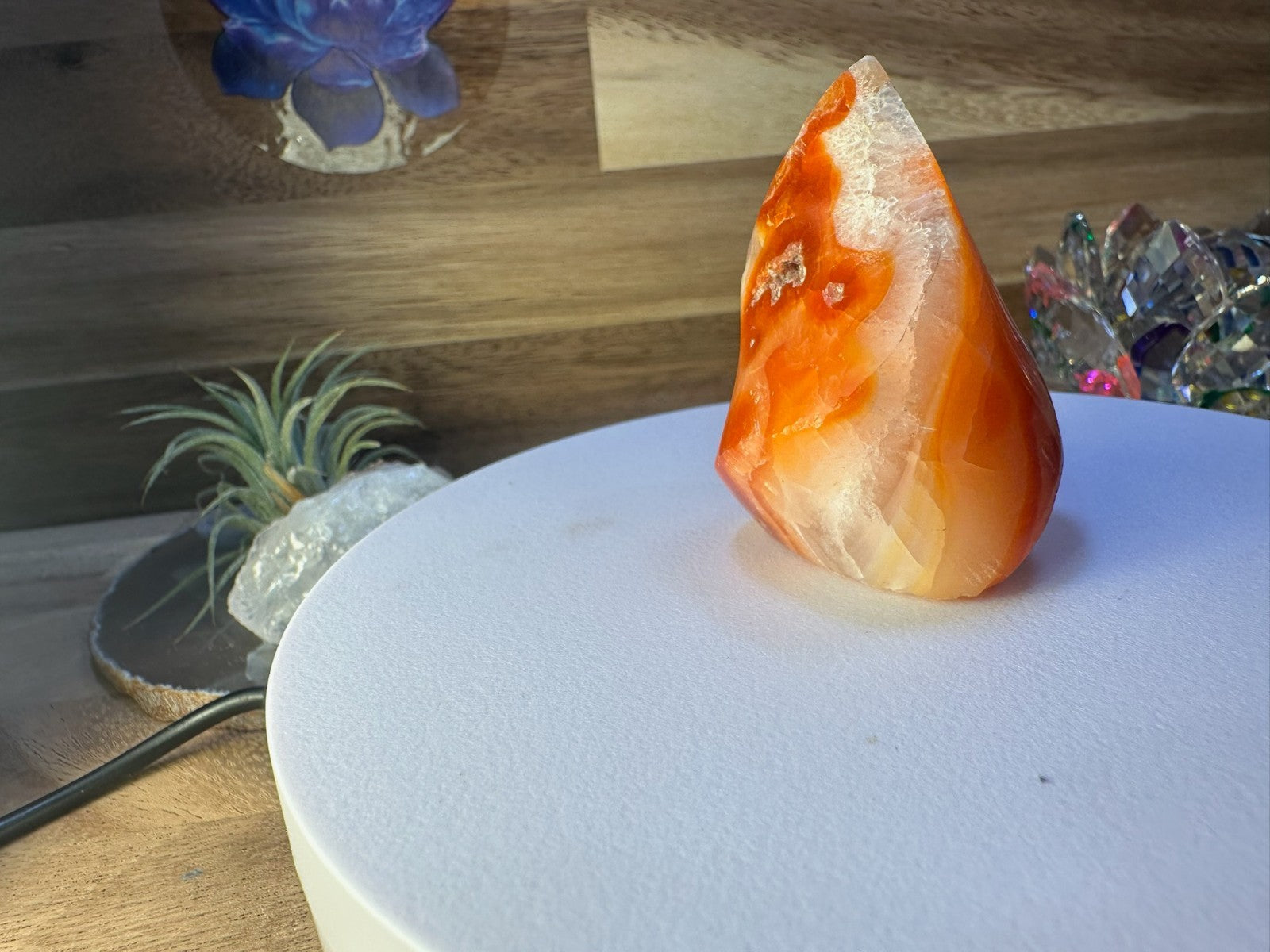Carnelian Flame 55mm 75g Druzy Crystal Orange Polished Healing Stone