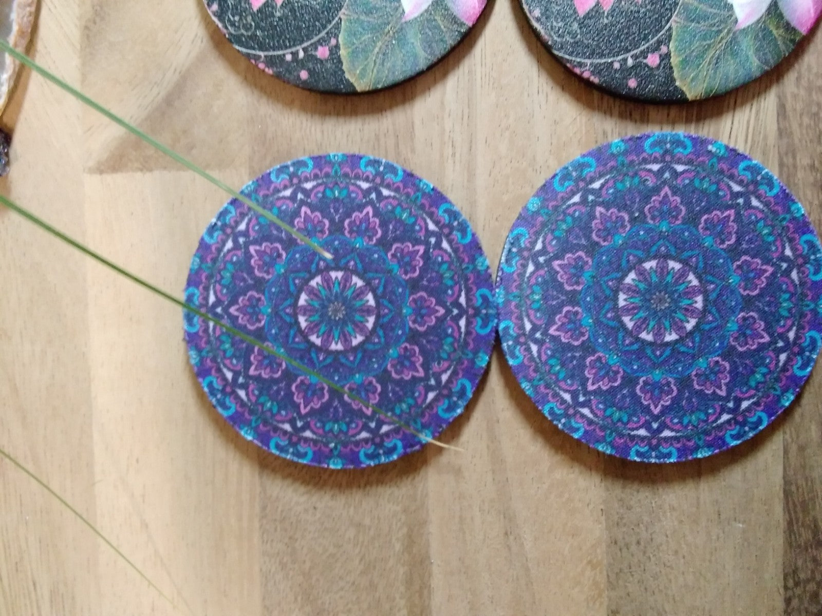 Boho Mandala Lotus design Neoprene Coasters – Absorbent Cup Holder ~ Car or Home
