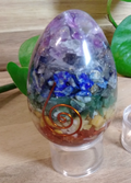 7 Chakra Orgonite Egg ~ Energy Balancing Crystal ~ Gemstone ~ Protect Harmonise