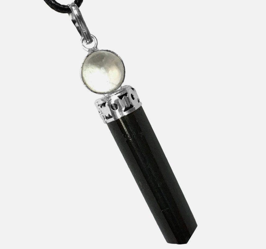 Black Tourmaline Point Pendant Necklace – Protective Crystal Protection • Ground