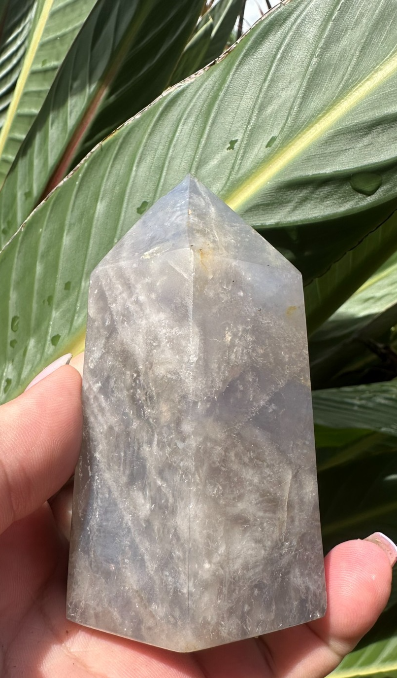 Blue Rose Quartz Tower Generator Crystal Point Healing Stone Natural Polished ~B