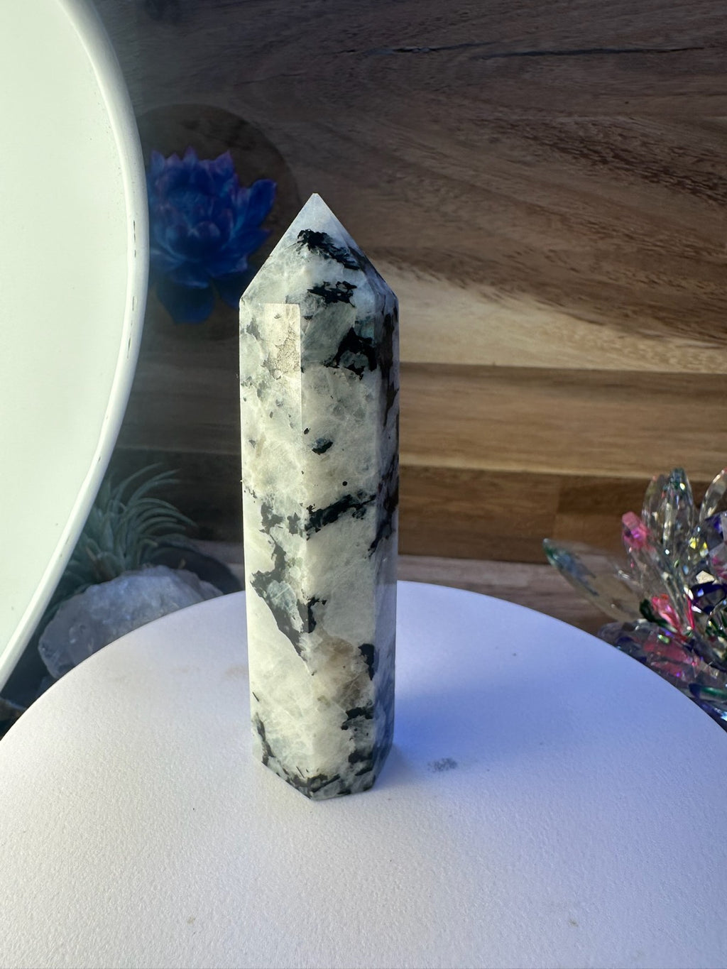 Rainbow Moonstone Tower – Polished Obelisk Intuition • Divine Feminine 9.5 mm