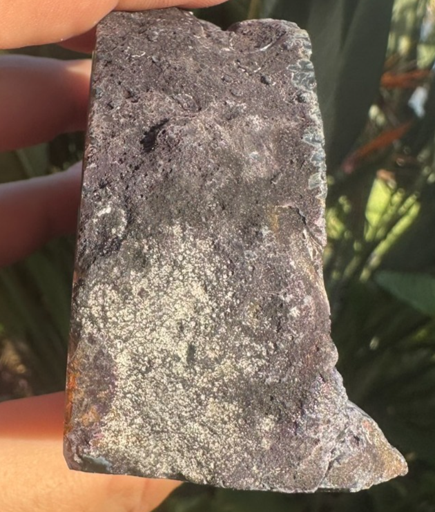 Purple Agate Geode Slice ~ Druzy Crystal polished display ~ 389 g 110mm x 70mm