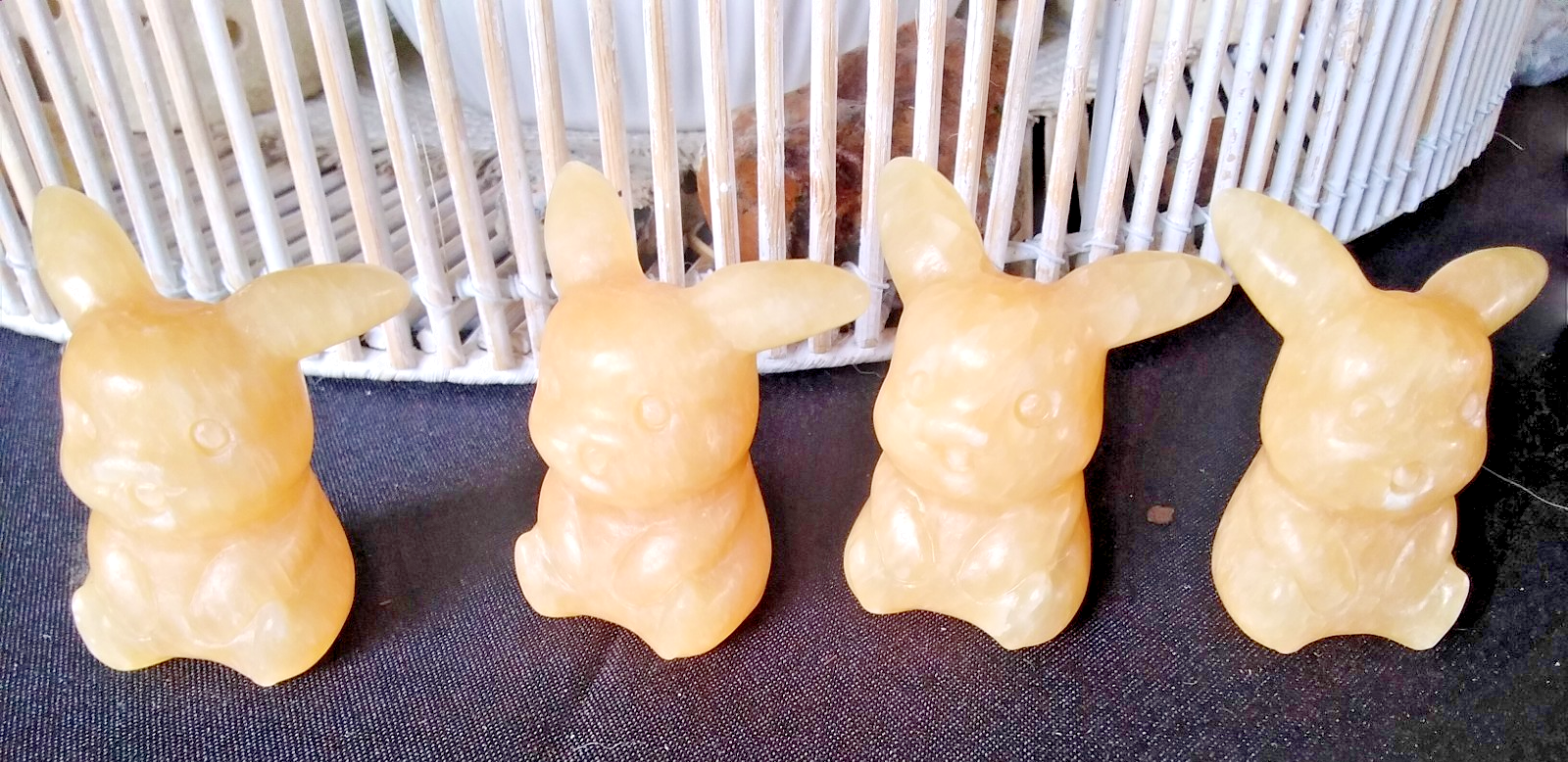Orange Calcite Pikachu Carving – 5.5cm Crystal Figurine Joy • Confidence