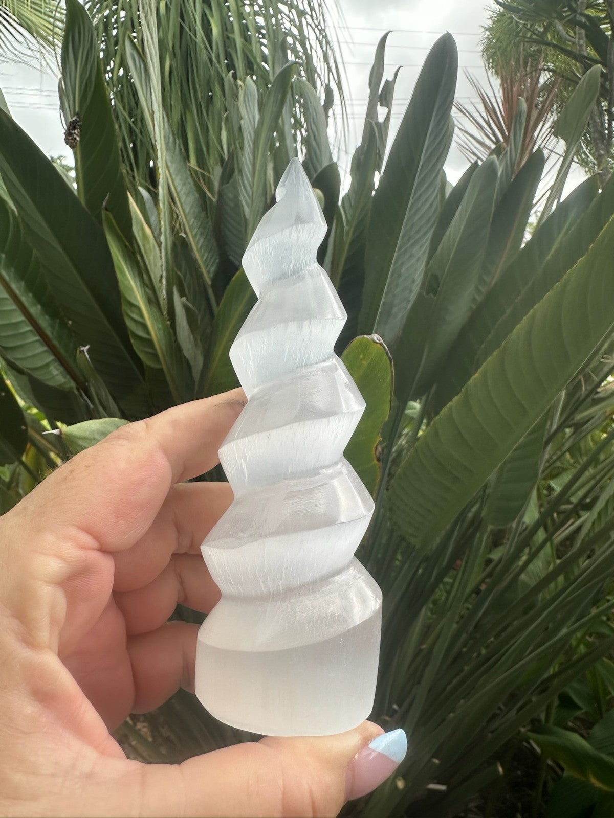 Selenite Spiral Tower ~ 15cm Medium ~ Polished Crystal Cleansing Energy