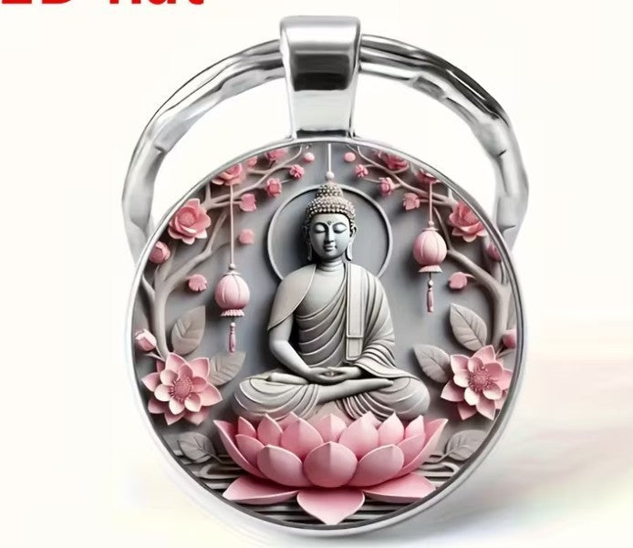 Tara Buddah Lotus ~ Gorgeous ~ Key ring ~ Keychain ~ Spiritual Keyrings – Silver