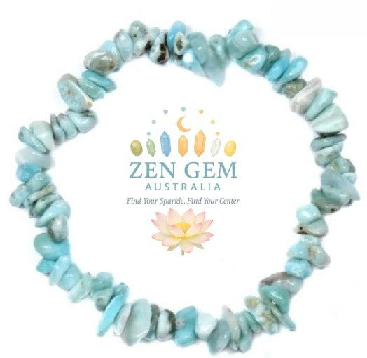Larimer Crystal Chip Bracelet – Elastic ~ Calm • Serenity • Ocean Energy