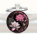 Lotus Flowers ~ Gorgeous ~ Key ring ~ Keychain ~ Spiritual Keyrings – Silver