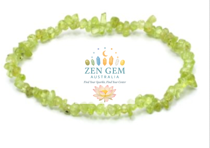 Peridot Crystal Chip Bracelet – Elastic ~ Renewal • Positivity • Fresh Energy