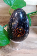 Black Tourmaline Orgonite Egg ~ Energy Crystal ~ Gemstone Protection & Grounding