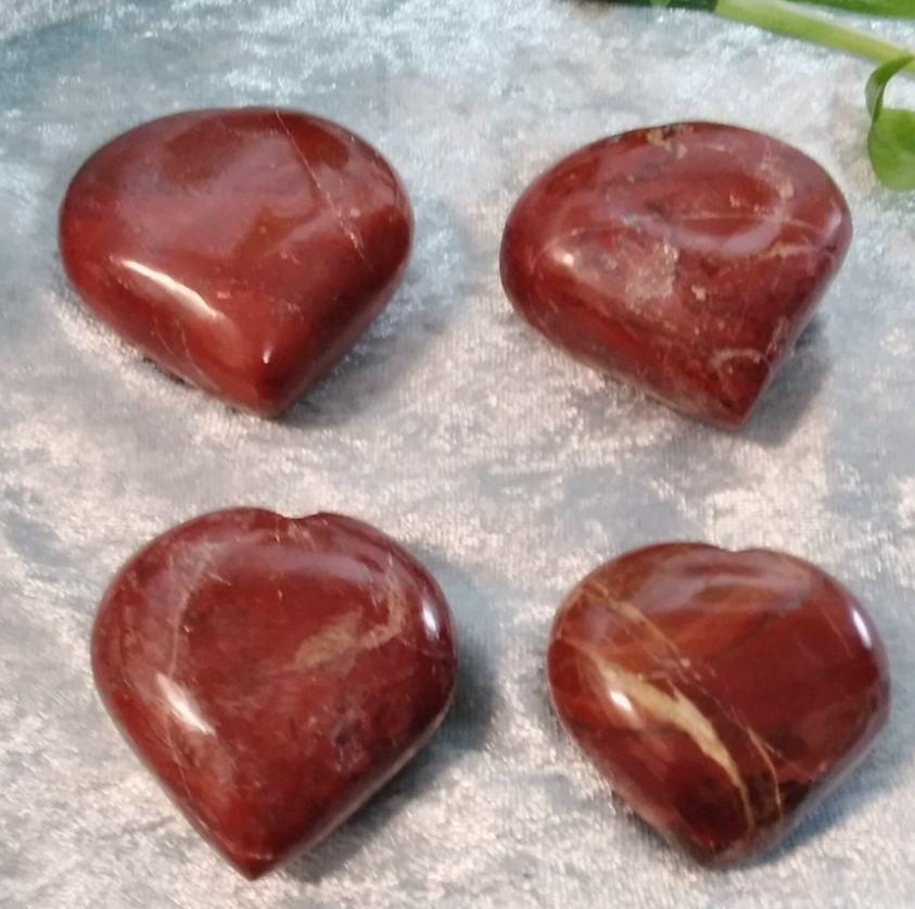 Natural Red Jasper Heart Crystal – Polished (4.5 cm) Strength • Grounding