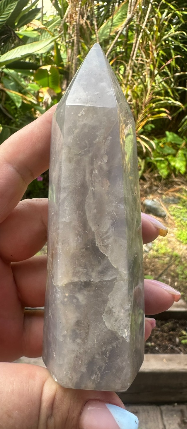 Blue Rose Quartz Tower Generator Crystal Point Healing Stone Natural Polished ~A