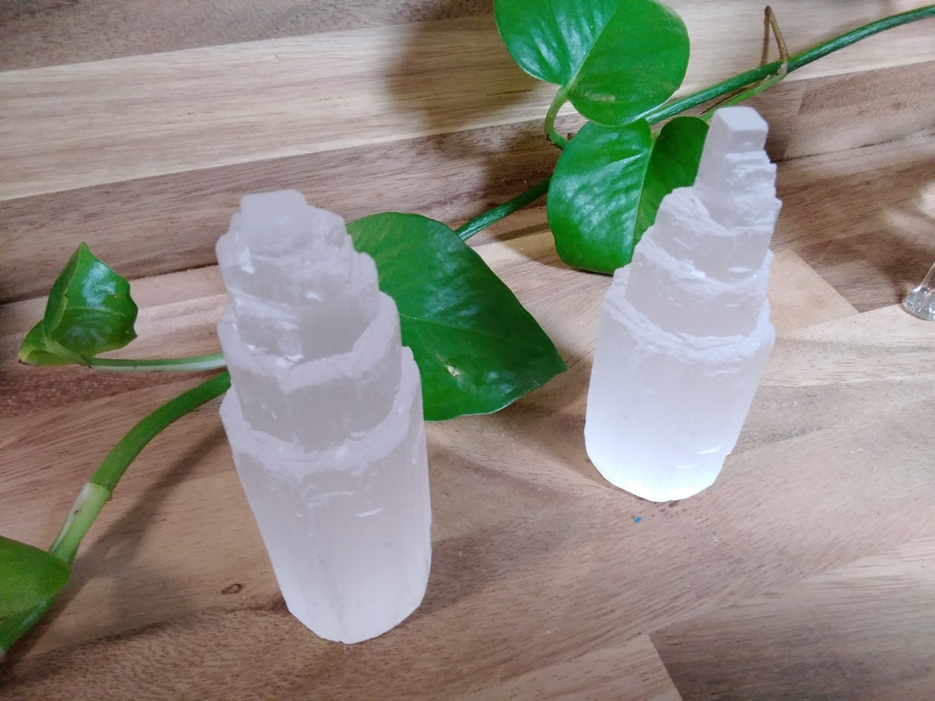 Selenite Mini Tower ~ High Grade Selenite From Morocco ~ 10 cm Generators