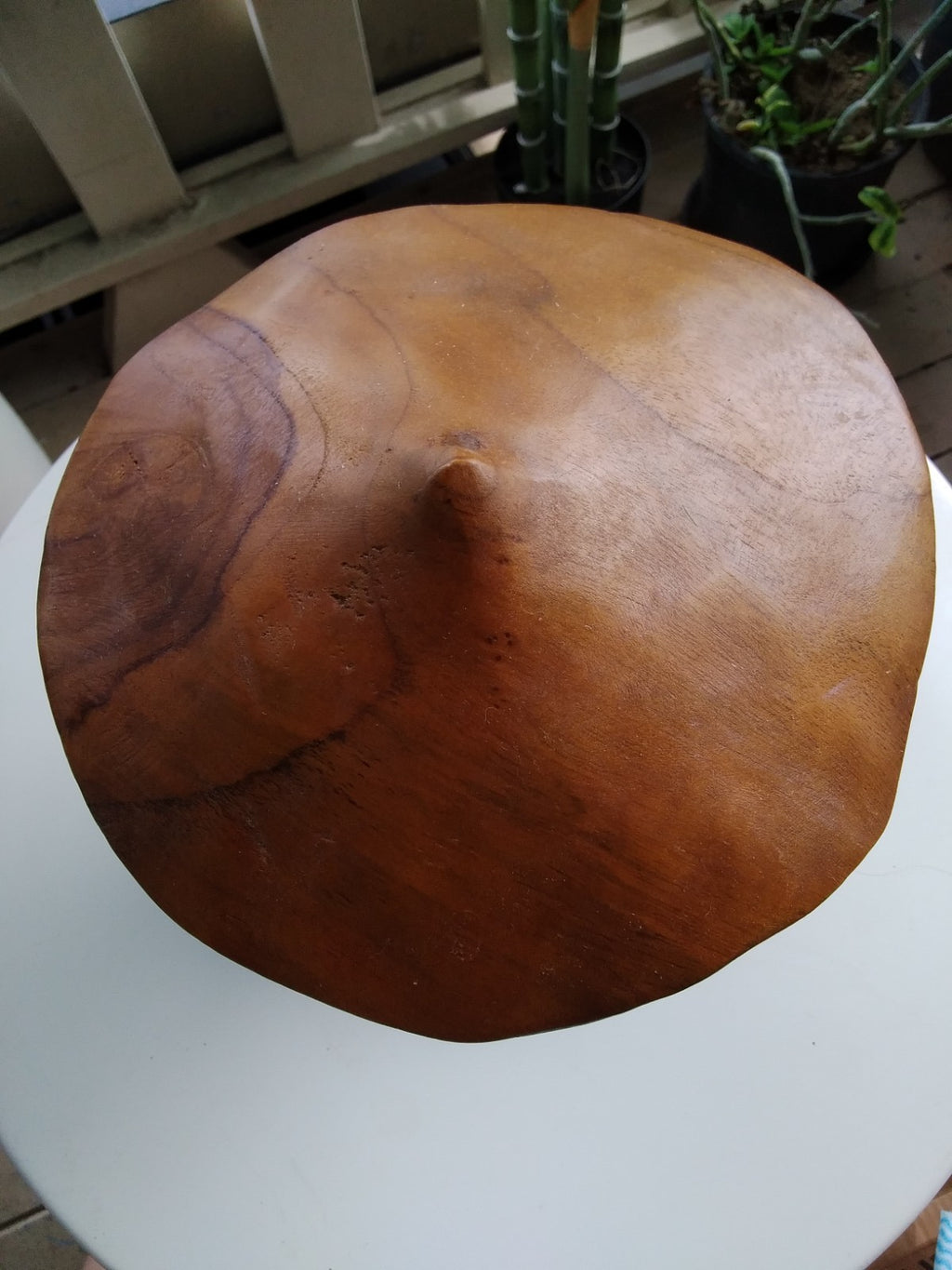 Wood Mushroom Toadstool ~ Garden Sculpture Wooden Hard Carved ~ 20 x 27cm ~ICWS2