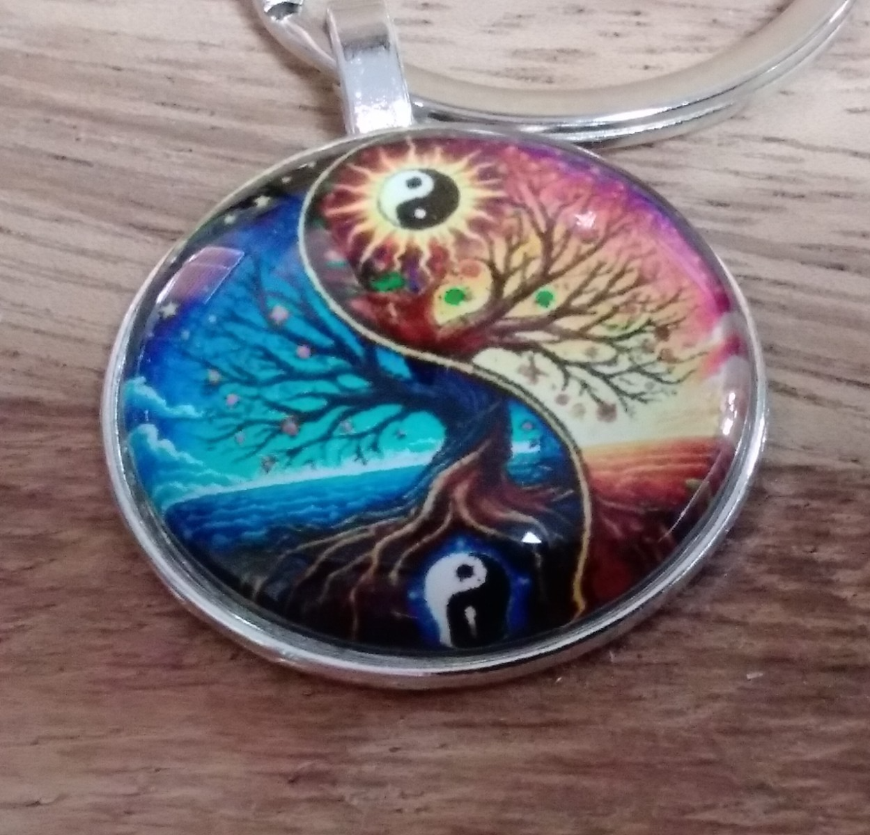 Tree of Life ~ Yin Yang ~ Key ring ~ Keychain ~ Spiritual Keyrings – Silver