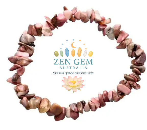 Rhodonite Bracelet – Elastic ~ Compassion • Emotional Healing • Balance