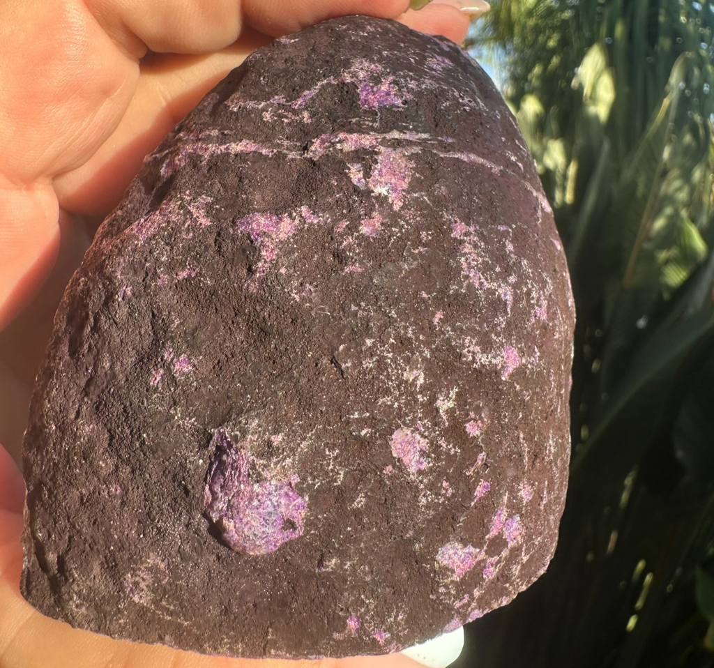 Purple Agate Druzy Slice ~ Crystal Geode Polished Display ~ 80mm 208g