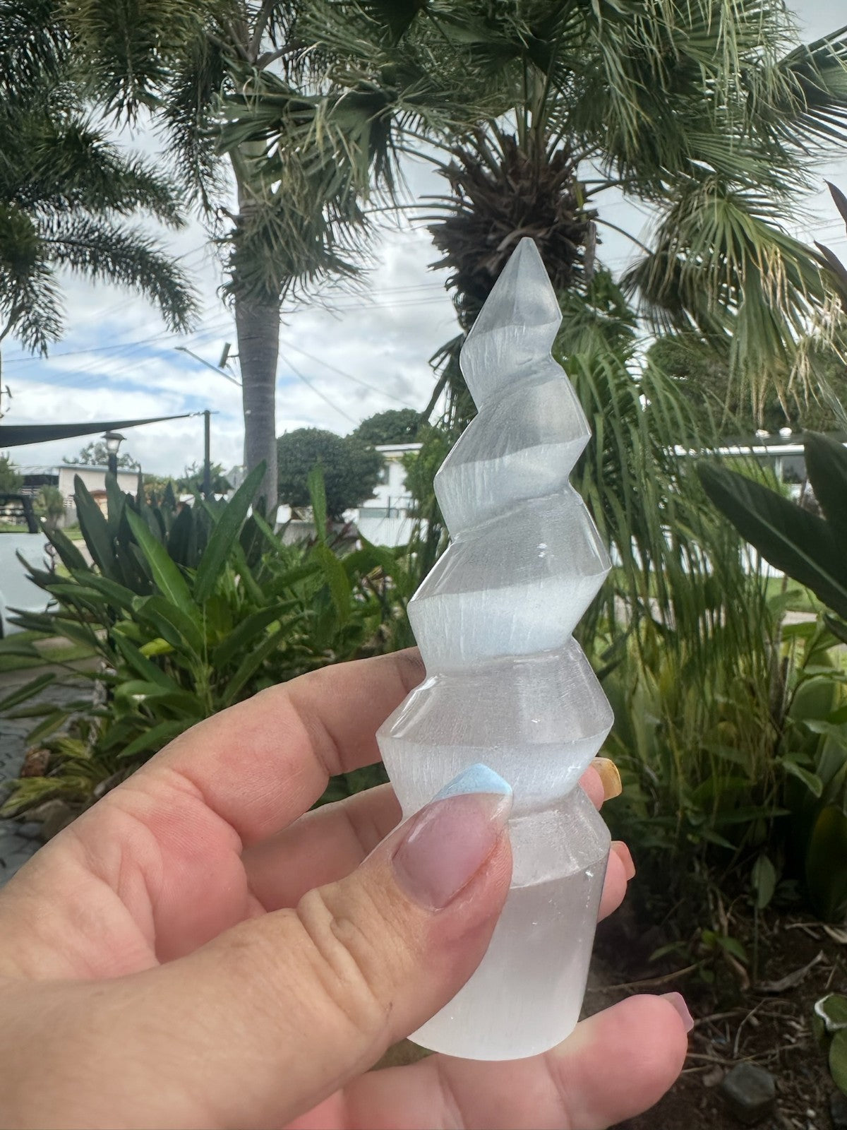 Selenite Spiral Tower ~ 15cm Medium ~ Polished Crystal Cleansing Energy